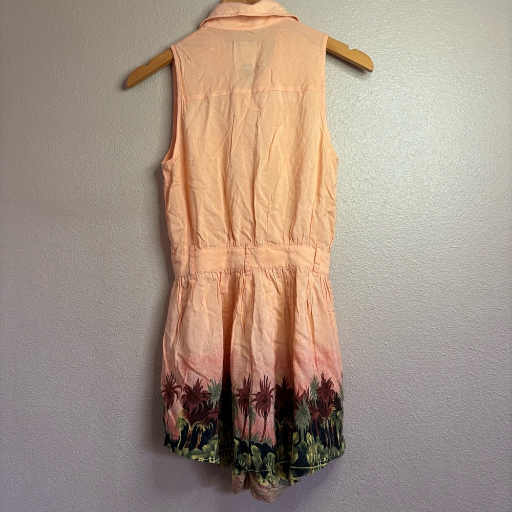 NWT One Teaspoon Toucan Zephyr Romper Sleeveless Shirt Style Size S Tropical Hem - Picture 8 of 16